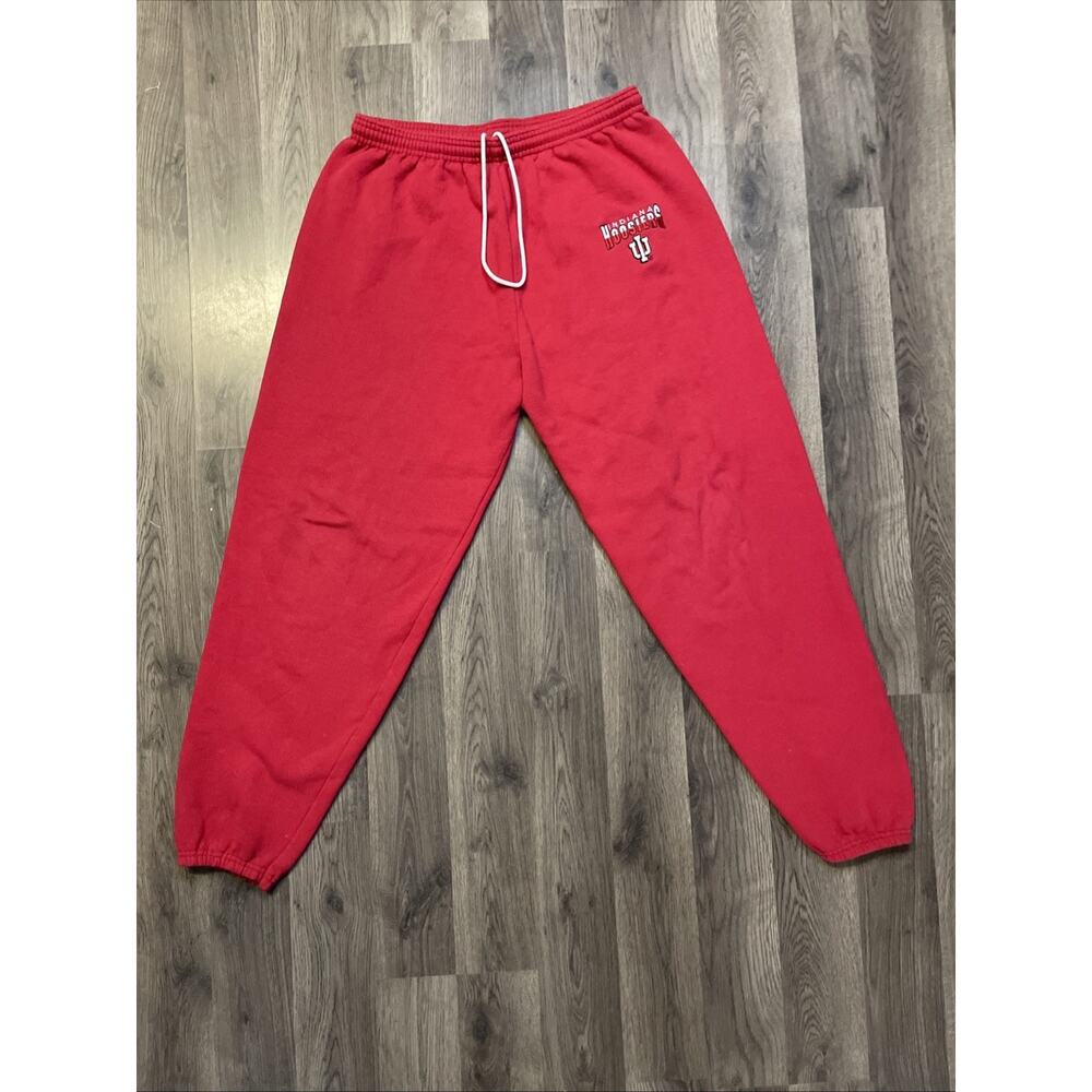 Vintage 90s Indiana Hoosiers B-Wear Fleece Sweatpants Mens Large Red IU Logo